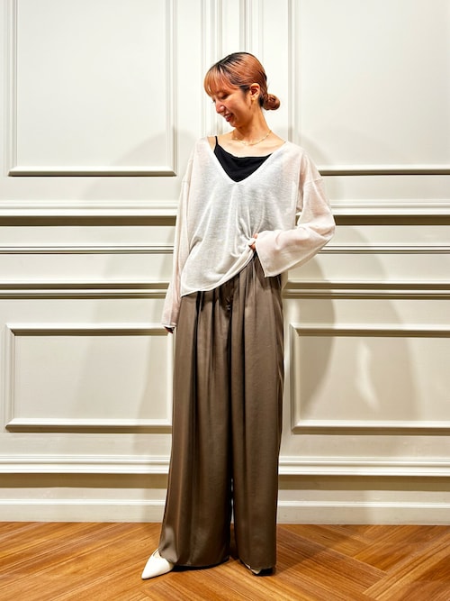 セール】シアーVネックラメプルオーバー（ニット/セーター）｜Rouge  