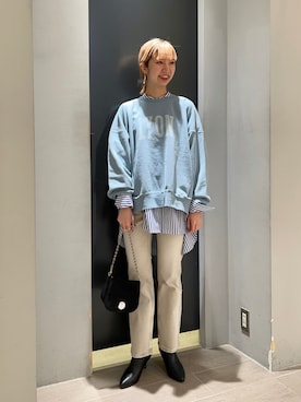 「Rougevif」｜「アイテム（スウェット）」を使った、abeさん（レディース・159cm）の冬コーディネート