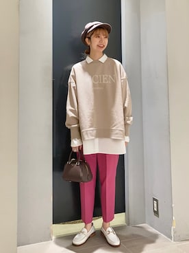 「Rougevif」｜「アイテム（スウェット）」を使った、abeさん（レディース・159cm）の秋コーディネート