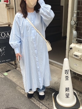 「ehka sopo（エヘカソポ）のアイテム（シャツワンピース）」を使った、ma‼︎さん（レディース・158cm）の春コーディネート
