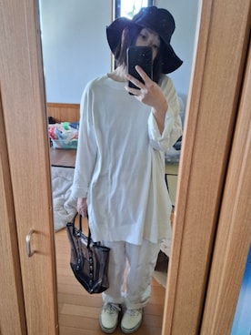 「VANS（バンズ）のアイテム（スニーカー、ホワイト系）」を使った、目さん（レディース・149cm）の夏コーディネート