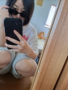 「UNIQLO（ユニクロ）のアイテム（Sweatpants、グレー系）」を使った、目さん（レディース・149cm）の春コーディネート