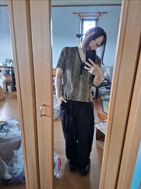 「WEGO（ウィゴー）のアイテム（Pants、ブラック系）」を使った、目さん（レディース・149cm）の春コーディネート