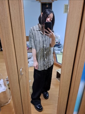 「Yohji Yamamoto（ヨウジヤマモト）のアイテム（Pants、ブラック系）」を使った、目さん（レディース・149cm）の春コーディネート