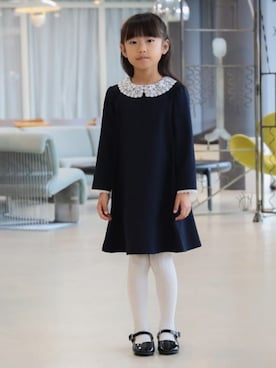 「アイテム（ワンピース）」を使った、BEAMS miniさん（キッズ・110cm）の秋コーディネート