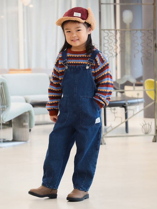 セール】透かし編み ボーダー ニット 2025FW（90～140cm）（ニット 