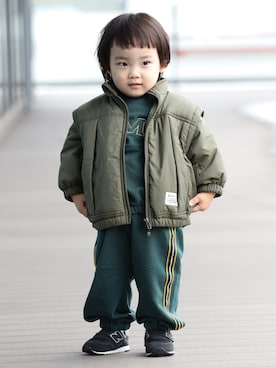 「アイテム（ブルゾン）」を使った、BEAMS miniさん（キッズ・80cm）の冬コーディネート