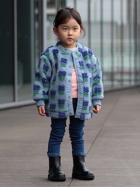 「BEAMS mini（ビームスミニ）の【WEB限定】サーマルトップス 2026FW（70～100cm）キッズ ベビー プチプラ  通園 保育園（Tシャツ/カットソー、ピンク系）」を使った、BEAMS miniさん（キッズ・120cm）の秋コーディネート