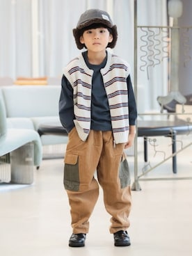 「アイテム（ベスト）」を使った、BEAMS miniさん（キッズ・110cm）の冬コーディネート