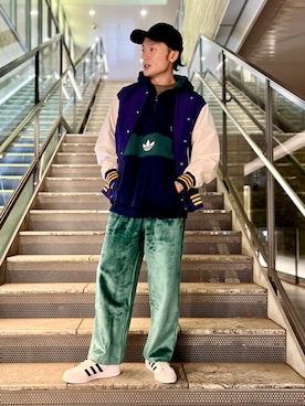 「adidas（アディダス）のアイテム（その他パンツ）」を使った、INさん（メンズ・174cm）の秋コーディネート