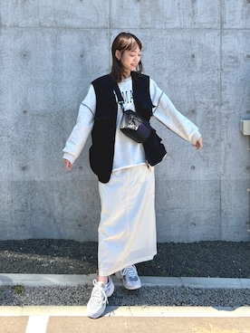 「BEAUTY&YOUTH UNITED ARROWS（ビューティーアンドユースユナイテッドアローズ）のナイロン カーゴ フレアスカート -ウォッシャブル-（スカート）」を使った、𝘬𝘦𝘪𝘵𝘰さん（レディース・158cm）の春コーディネート