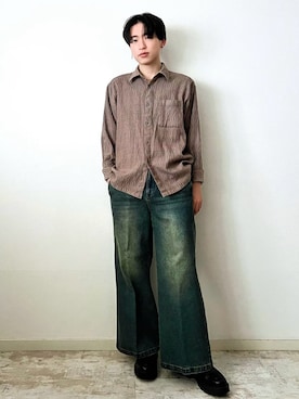 「アイテム（イヤリング）」を使った、SOUTAさん（メンズ・170cm）の秋コーディネート