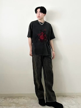 「アイテム（イヤリング）」を使った、SOUTAさん（メンズ・170cm）の秋コーディネート