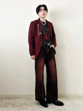 「アイテム（イヤリング）」を使った、SOUTAさん（メンズ・170cm）の秋コーディネート