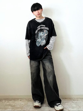「アイテム（イヤリング）」を使った、SOUTAさん（メンズ・170cm）の秋コーディネート