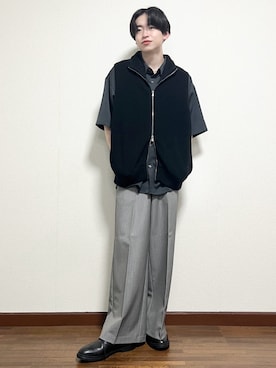 「ベストコーデ」｜「アイテム（スラックス）」を使った、SOUTAさん（メンズ・169cm）の秋コーディネート