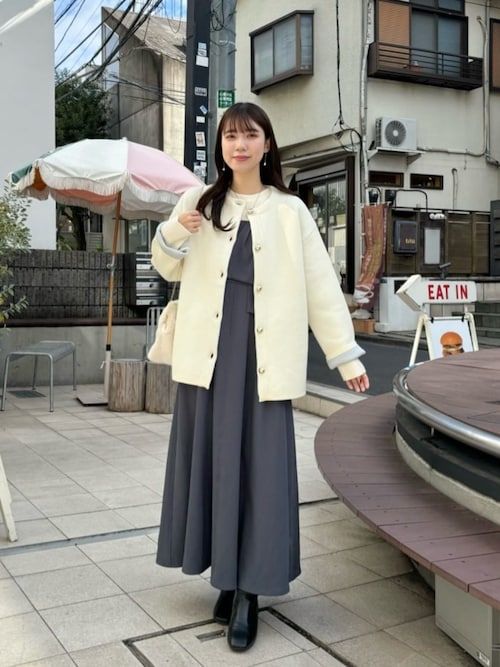 リボン風ドッキングワンピース（ワンピース）｜natural couture