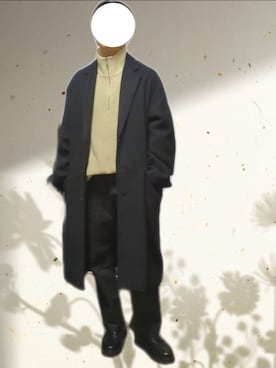 「WYM LIDNM（ウィム バイ リドム）のアイテム（チェスターコート）」を使った、icedcoffeeさん（メンズ・166cm）の冬コーディネート