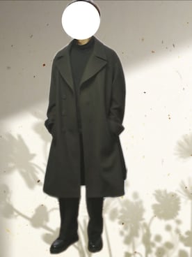 「WYM LIDNM（ウィム バイ リドム）のアイテム（チェスターコート）」を使った、icedcoffeeさん（メンズ・166cm）の冬コーディネート