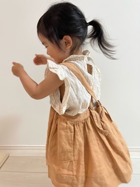 「アイテム（オールインワン・サロペット、ピンク系）」を使った、ounagi1118さん（キッズ・90cm）の夏コーディネート