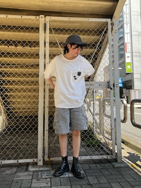 「アイテム（キャップ）」を使った、ﾊﾟェさん（レディース・166cm）の夏コーディネート