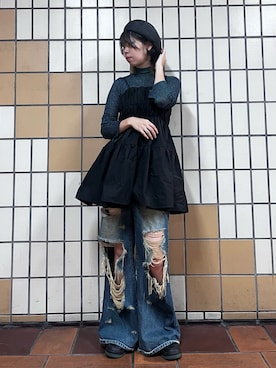 「アイテム（ハンチング/ベレー帽）」を使った、ﾊﾟェさん（レディース・166cm）の秋コーディネート