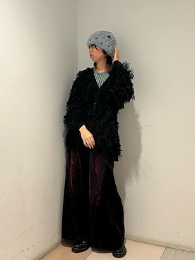 「アイテム（ニットキャップ/ビーニー）」を使った、ﾊﾟェさん（レディース・166cm）の秋コーディネート
