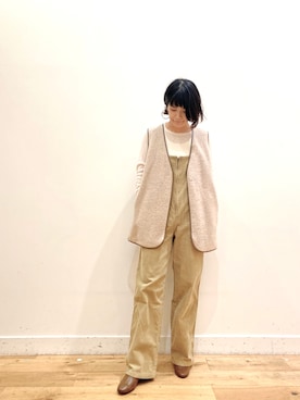 「EKAL（エカル）のアイテム（オールインワン・サロペット）」を使った、いとうさん（レディース・160cm）の秋コーディネート