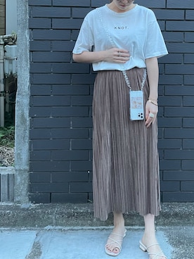 「Lattice（Lattice）のアイテム（財布/小物）」を使った、𝙩𝙤𝙢𝙤𝙠𝙖さん（レディース・158cm）の夏コーディネート