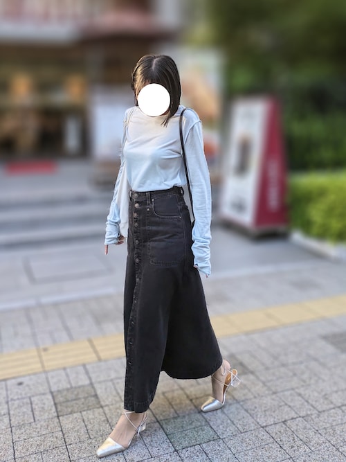 DIESEL 黒 スウェットスカートデニムコンビ 1728903294_500.jpg