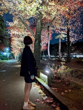 「アイテム（デニムスカート）」を使った、maaさん（レディース・160cm）の冬コーディネート