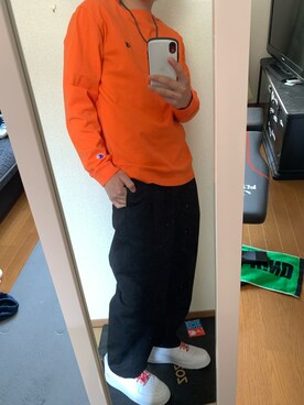 「GU（ジーユー）のアイテム（パンツ、ブラック系）」を使った、masakiさん（メンズ・171cm）の春コーディネート