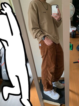 「Lee（リー）のアイテム（パンツ、ブラウン系）」を使った、masakiさん（メンズ・171cm）の春コーディネート