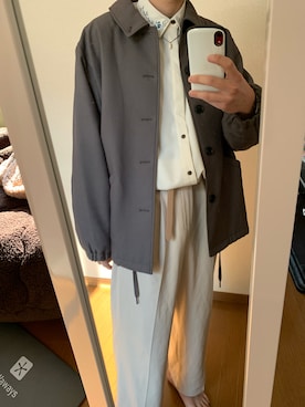 「GU（ジーユー）のアイテム（ジャケット/アウター、グレー系）」を使った、masakiさん（メンズ・171cm）の冬コーディネート