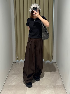 「アイテム（スラックス）」を使った、ヒカルさん（レディース・154cm）の夏コーディネート