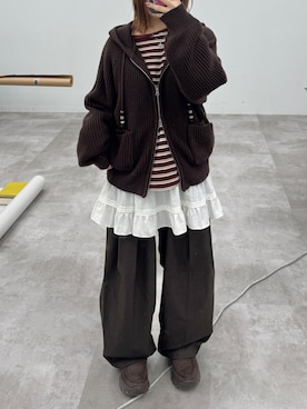 「archives（アルシーヴ）のアイテム」を使った、ヒカルさん（レディース・154cm）の冬コーディネート