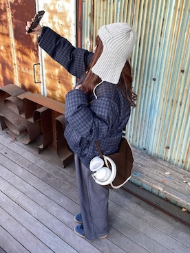 「EPNK（イーピーエヌケー）のアイテム」を使った、ヒカルさん（レディース・154cm）の冬コーディネート