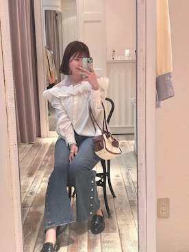 「mystic（ミスティック）のアイテム（トートバッグ）」を使った、り おさん（レディース・170cm）の春コーディネート