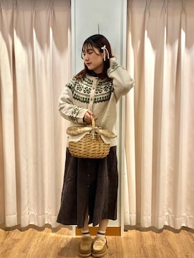 「Samansa Mos2（サマンサ モスモス）のアイテム」を使った、もなみさん（レディース・160cm）の冬コーディネート