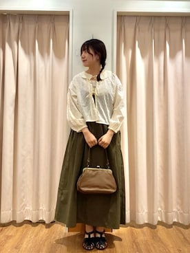 「TSUHARU by Samansa Mos2（ツハルバイサマンサモスモス）のアイテム」を使った、もなみさん（レディース・160cm）の夏コーディネート