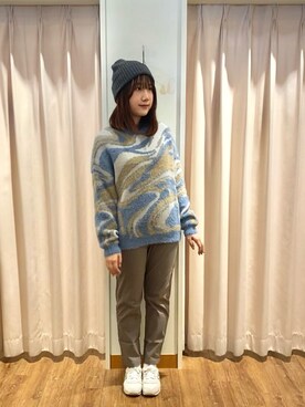 「Samansa Mos2 blue（サマンサモスモスブルー）のアイテム（パンツ）」を使った、もなみさん（レディース・160cm）の秋コーディネート