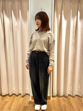 「Samansa Mos2 blue（サマンサモスモスブルー）のアイテム（パンツ）」を使った、もなみさん（レディース・160cm）の秋コーディネート