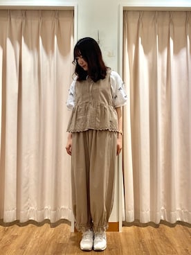 「Samansa Mos2（サマンサ モスモス）のアイテム（パンツ）」を使った、もなみさん（レディース・160cm）の夏コーディネート