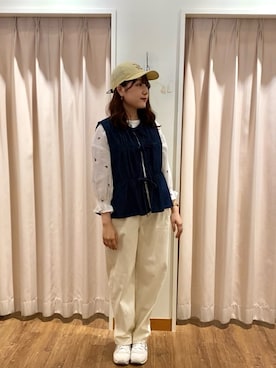 「Samansa Mos2（サマンサ モスモス）のアイテム（帽子）」を使った、もなみさん（レディース・160cm）の春コーディネート