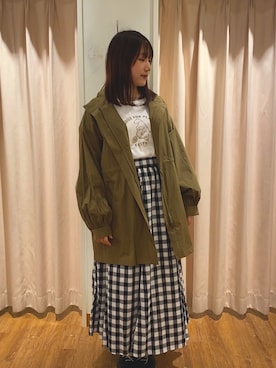 「Samansa Mos2（サマンサ モスモス）のアイテム（ジャケット/アウター）」を使った、もなみさん（レディース・160cm）の春コーディネート