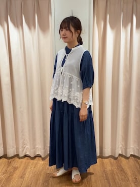 「Samansa Mos2（サマンサ モスモス）のアイテム（シューズ）」を使った、もなみさん（レディース・160cm）の夏コーディネート