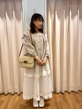 「Samansa Mos2（サマンサ モスモス）のアイテム（バッグ）」を使った、もなみさん（レディース・160cm）の春コーディネート