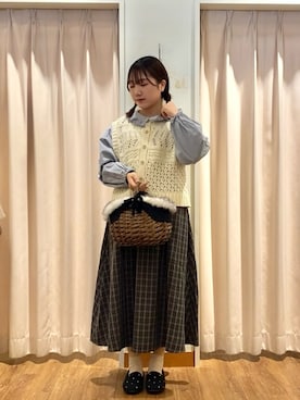 「Samansa Mos2（サマンサ モスモス）のアイテム」を使った、もなみさん（レディース・160cm）の秋コーディネート