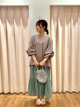 「インドコットン」｜もなみさん（レディース・160cm）の夏コーディネート