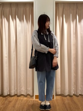 「春服」｜「アイテム（チュニック）」を使った、もなみさん（レディース・160cm）の春コーディネート